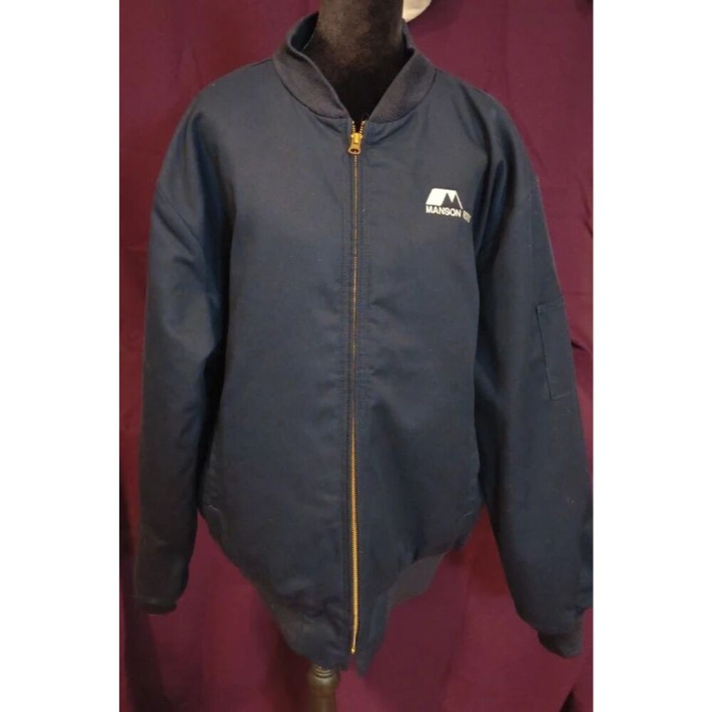 Cintas Perma-Lined Work Jacket Mens L Navy Blue Quilted